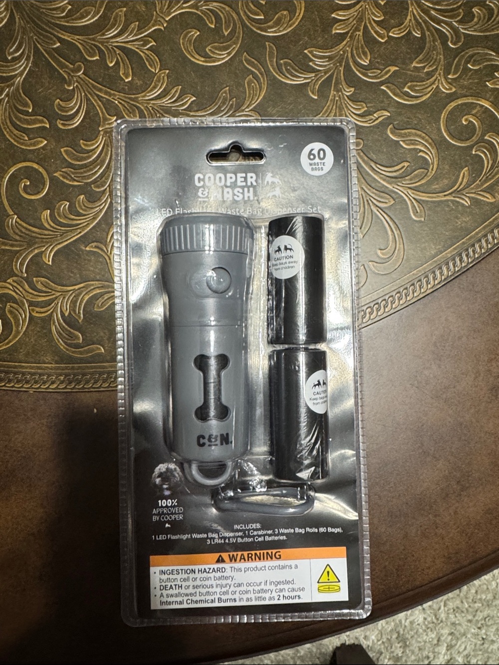 Cooper & Nash Gray LED Dog Waste Bag Dispenser with Rolls